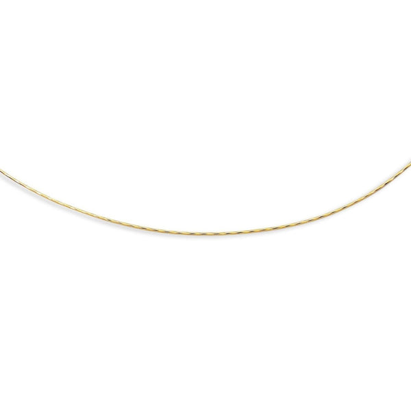 14k Yellow Gold Round Omega Necklace with Diamond Cuts (1.5 mm)