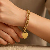 Heart Tag with Rolo Link Bracelet in 14K Yellow Gold (11.40 mm) thumbnail 5