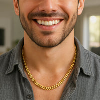 14k Yellow Gold Semi Solid Miami Cuban Chain (6.10 mm)