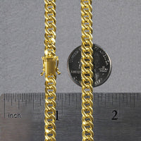 14k Yellow Gold Semi Solid Miami Cuban Chain (6.10 mm)