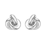 Sterling Silver Puffed Love Knot Stud Earrings thumbnail 2