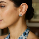 Sterling Silver Puffed Love Knot Stud Earrings thumbnail 3