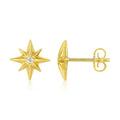 14K yellow gold North Star ring with high-polish diamond accents