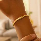 Gold Over Sterling Silver Cubogas Chain Bracelet thumbnail 3