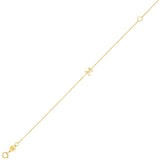 14K Yellow Gold Mini Initial M Bracelet thumbnail 1