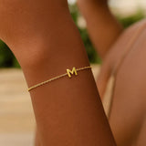 14K Yellow Gold Mini Initial M Bracelet thumbnail 5