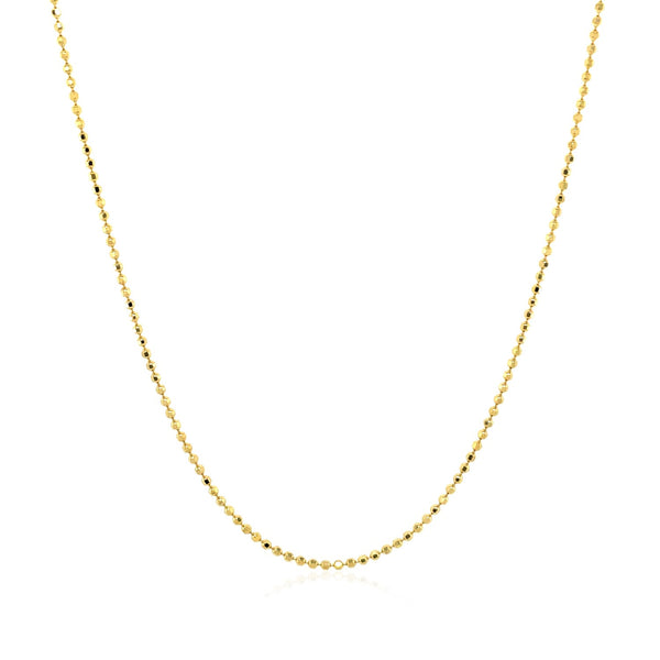14k Yellow Gold Diamond Cut Bead Chain (0.90 mm)