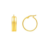 Large Concave Hoop Earrings in 14K Yellow Gold thumbnail 2