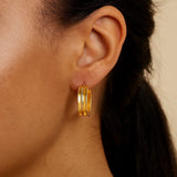 Large Concave Hoop Earrings in 14K Yellow Gold thumbnail 3
