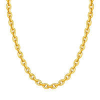 14k Yellow Gold Polished Oval Link Necklace
