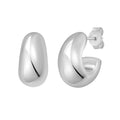 925 sterling silver twisted puff C hoop earrings with no stones