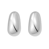 Sterling Silver Twisted Puff C Hoop Earrings thumbnail 2