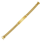 14K yellow gold Cuban link ID bracelet with box clasp, 9.10 mm width thumbnail 1