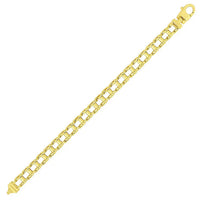 14k Yellow Gold Men's Bracelet with Rail Motif Links