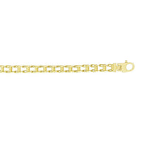14k Yellow Gold Men's Bracelet with Rail Motif Links