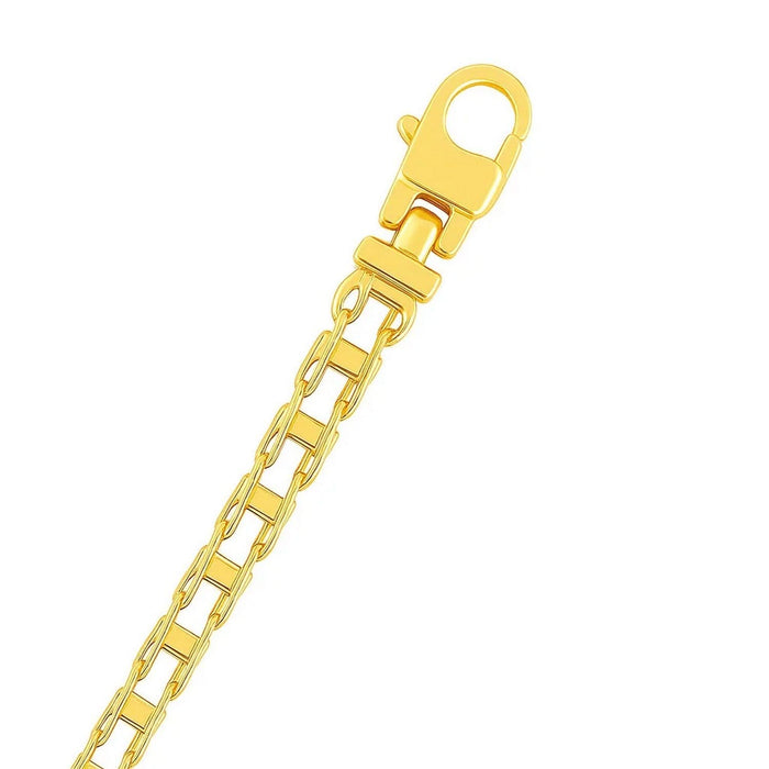 14k Yellow Gold Men's Bracelet with Rail Motif Links