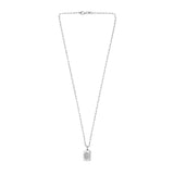 Sterling Silver Rhodium Plated Cubic Zirconia Starburst Locket Necklace thumbnail 2