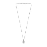Sterling Silver Rhodium Plated Cubic Zirconia Starburst Locket Necklace