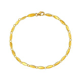14K yellow gold flat pebble link bracelet, 2.50 mm width with lobster clasp thumbnail 1
