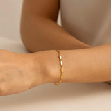 14K Yellow Gold Flat Pebble Link Bracelet (2.50 mm) thumbnail 5