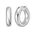 Sterling silver 925 round hoop earrings with a continuous polished profile