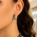 Sterling Silver Round Hoop Earrings thumbnail 4