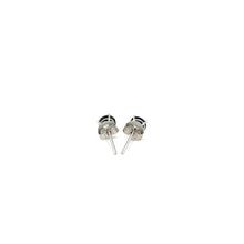 Load image into Gallery viewer, 14k White Gold Stud Earrings with Black Cubic Zirconia(4mm)