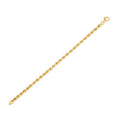14K yellow gold rope chain with twisted braided links at 4.3 mm