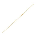 14K yellow gold extendable bead chain, 1.00 mm fine beaded strand
