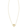 14K yellow gold love knot necklace with interlaced polished loops