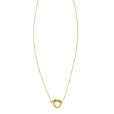 14K yellow gold love knot necklace with interlaced polished loops thumbnail 1