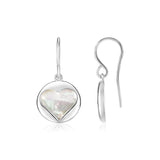 Sterling Silver Heart Cutout Earrings with Mother of Pearl thumbnail 1
