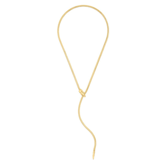 14K yellow gold serpent necklace with coiled snake pendant