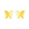 14K yellow gold polished butterfly post stud earrings