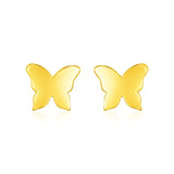 14k Yellow Gold Polished Butterfly Post Earrings thumbnail 1