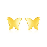 14k Yellow Gold Polished Butterfly Post Earrings