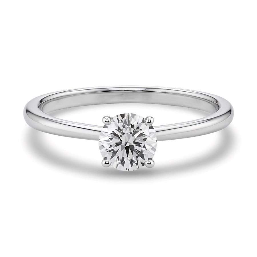 3/4 Carat Round Lab Grown IGI G/VS1 Diamond Solitaire Ring in 10K White Gold