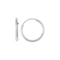 14K white gold endless hoop earrings with polished seamless profile