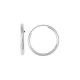 14K White Gold Endless Hoop Earrings thumbnail 1