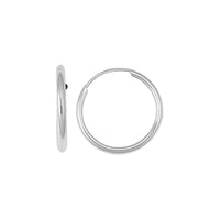 14K White Gold Endless Hoop Earrings