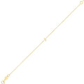 14K yellow gold mini initial J bracelet on fine cable chain