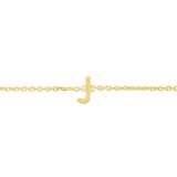14K Yellow Gold Mini Initial J Bracelet thumbnail 3