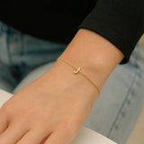 14K Yellow Gold Mini Initial J Bracelet thumbnail 6