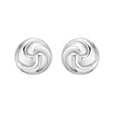 Sterling Silver Puffed Swirly Knot Stud Earrings thumbnail 2