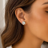 Sterling Silver Puffed Swirly Knot Stud Earrings thumbnail 3