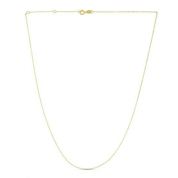 Double Extendable Diamond Cut Cable Chain in Yellow Gold (0.87 mm)