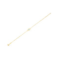 14K yellow gold evil eye bracelet with mother-of-pearl center on a 1.00 mm chain