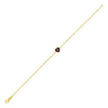 14K yellow gold bracelet with heart garnet stones