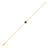 14K Yellow Gold Garnet Heart Bracelet thumbnail 1