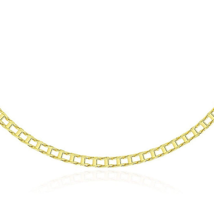 14k Yellow Gold Men's Necklace with Track Design Links